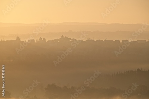 Sunrise and Fog at Umbria, Italy © JonShore