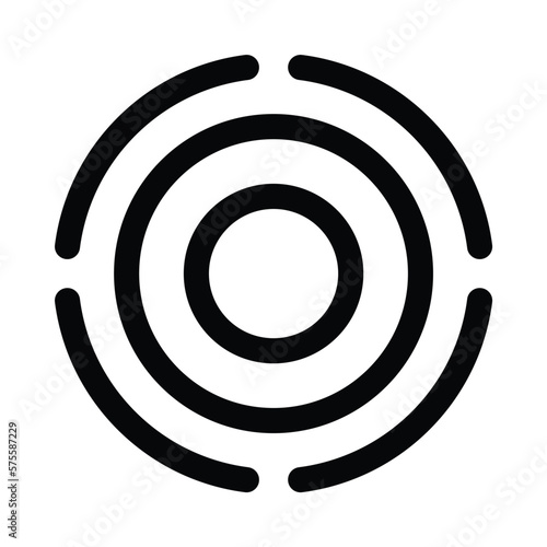 Infographic icons in the form of truncated circle lines to provide a data pattern