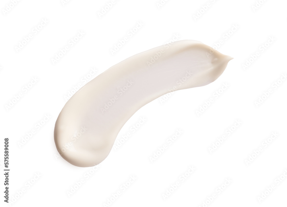 Sample of facial cream on white background, top view Sample of facial cream on white background, top view