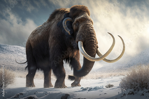 Giant Prehistoric Wooly Mammoth Generative AI