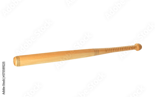 Wooden baseball bat isolated on white. Sports equipment © New Africa
