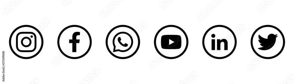 social media icons. social media logo , facebook, instagram, youtube