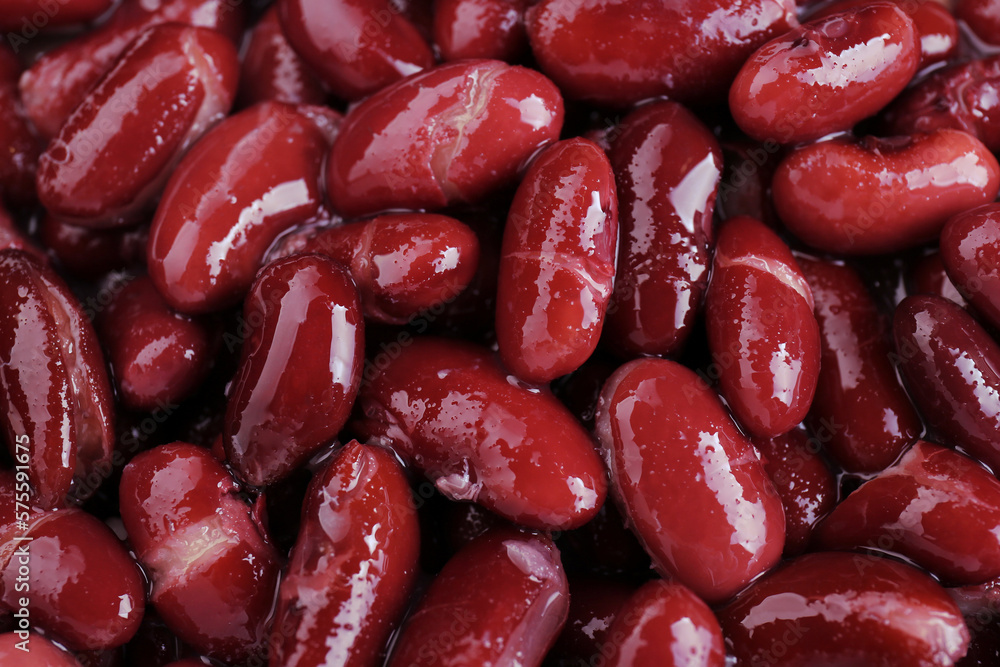 Canned red kidney beans as background, top view Canned red kidney beans as background, top view