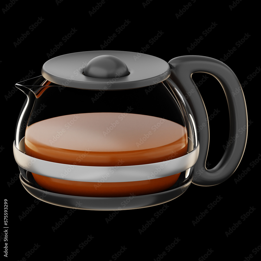 Obraz premium Premium Coffee pot icon 3d rendering on isolated background