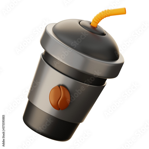 Premium Coffee cup icon 3d rendering on isolated background PNG