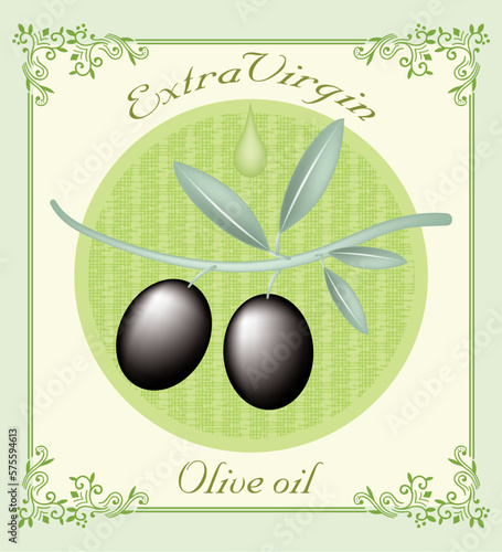 Olive oil label pattern