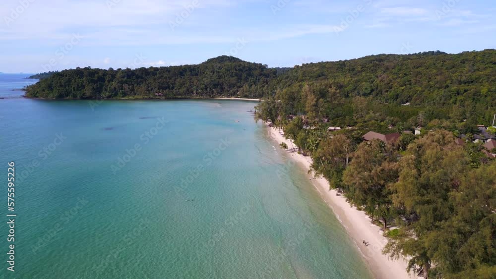 Secret tip for the best beach vacation. Breathtaking aerial view flight drone Secret tip for the best beach vacation. Breathtaking aerial view flight drone