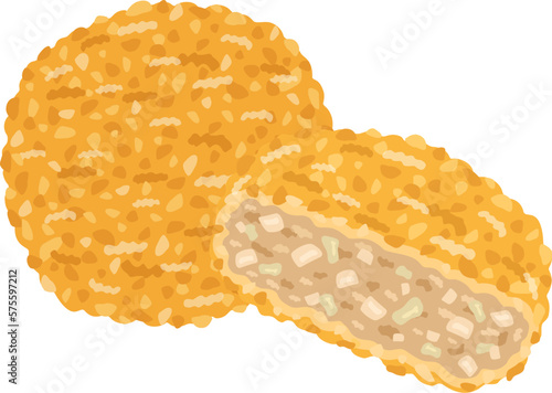 惣菜のメンチカツのイラスト