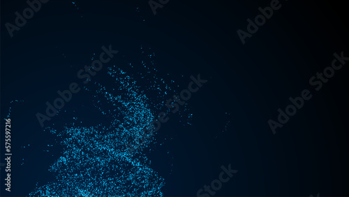 Vector abstract vortex particles background. Dynamic wave moving in explosion. Wormhole shimmering star dust.