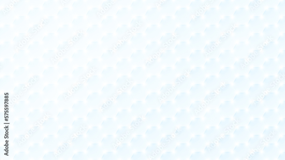 Glowing and bright white and light blue hexagons on white. Abstract and modern hexagonal pattern background in 4k resolution. Copy space. Glowing and bright white and light blue hexagons on white. Abstract and modern hexagonal pattern background in 4k resolution. Copy space.