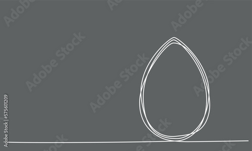 Easter egg editable stroke continues line. Vector stock illustration isolated on black background for template spring holiday, menu in restaurant, greeting card, invitation to egg hunt. 