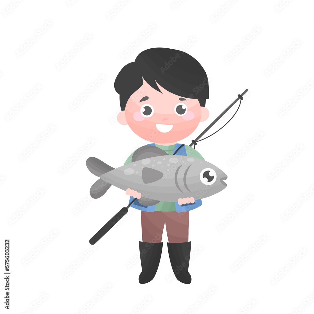 fisherman cartoon illustration