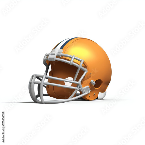 american football helmet on white, 3d rendering, Generative AI