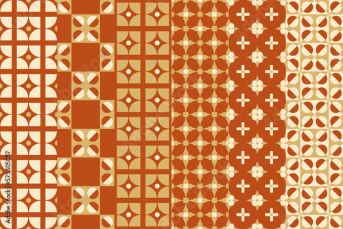 Seamless set of pattern. Geometric ornament. Digital paper, textile print. Vector art background.