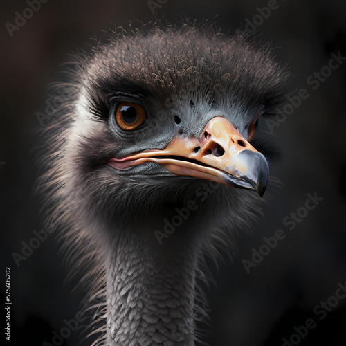 close up of an ostrich. Generative AI