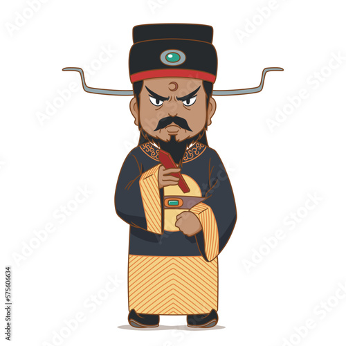 Cartoon characters of ancient Chinese judge. Bao Zheng.