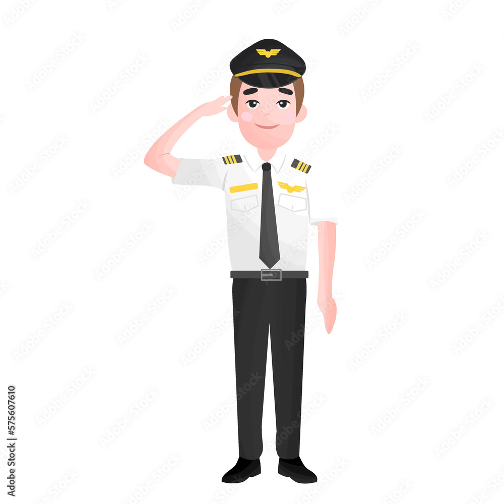  Pilot, capitan illustration cartoon character