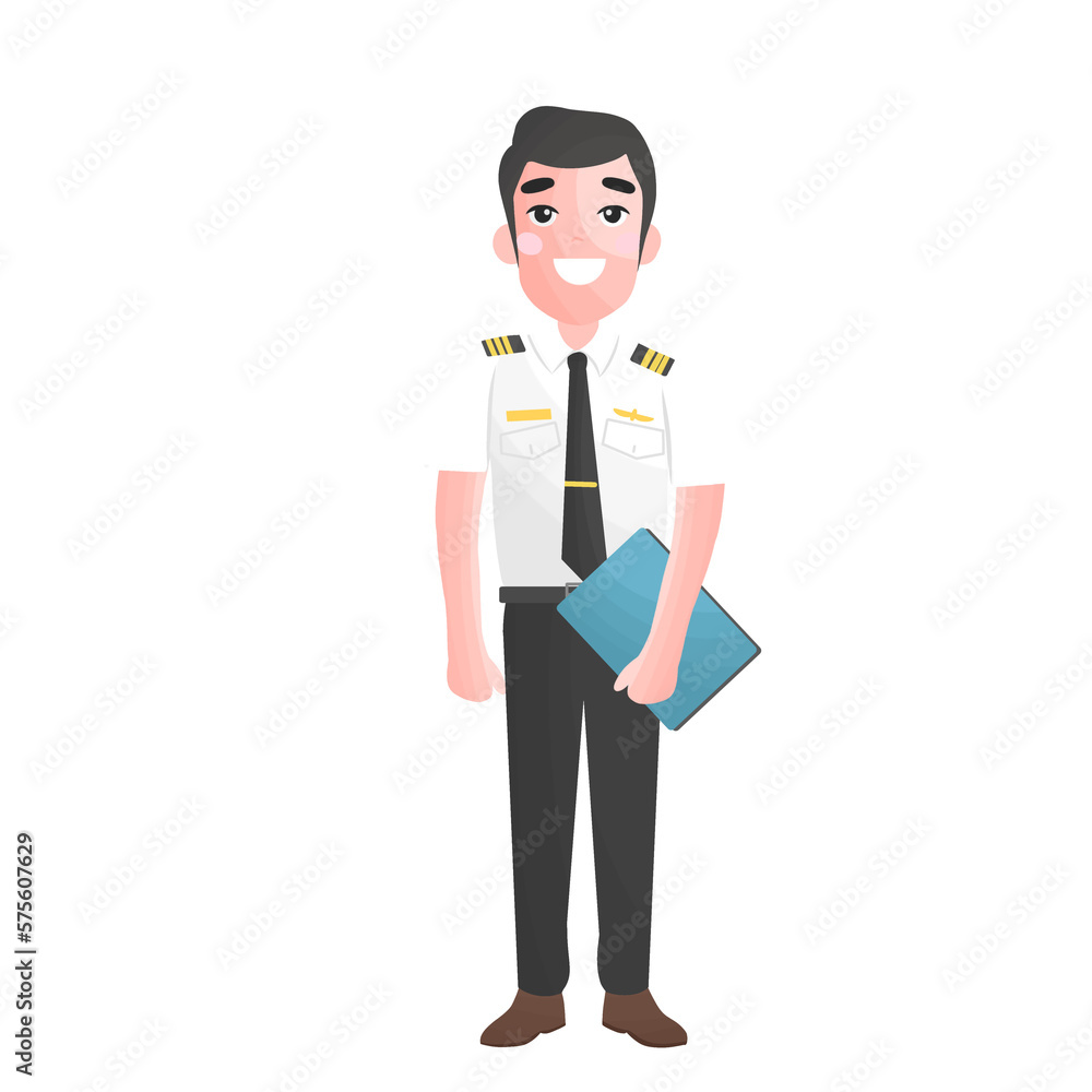 Pilot, capitan illustration cartoon character Pilot, capitan illustration cartoon character