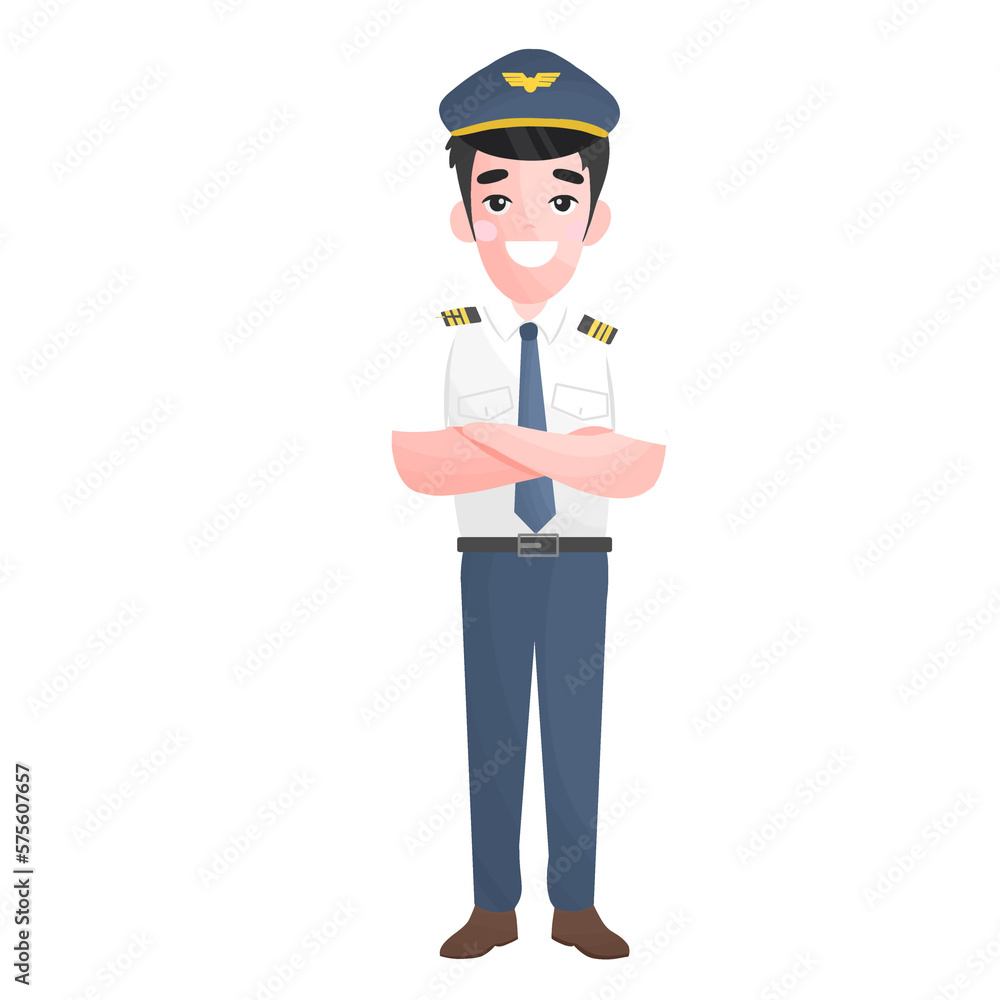  Pilot, capitan illustration cartoon character