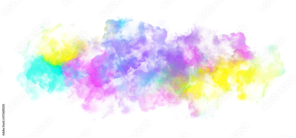 Colorful smoke isolated on transparent background