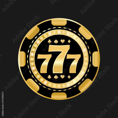 Casino chip with 777 Jackpot