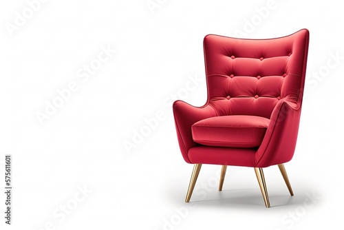 red fabric armchair