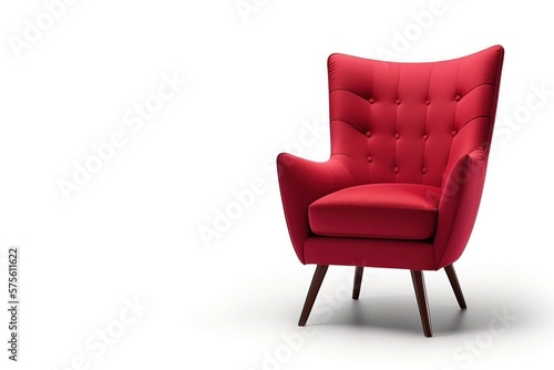 red fabric armchair