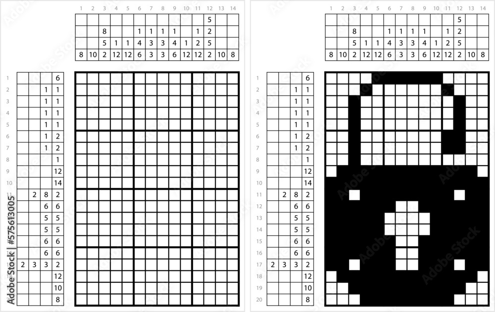 Fototapeta premium Lock Icon Nonogram Pixel Art M_2302003