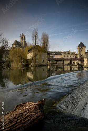 View on the medieval city of Moret sur Loing in Seine et Marne in France