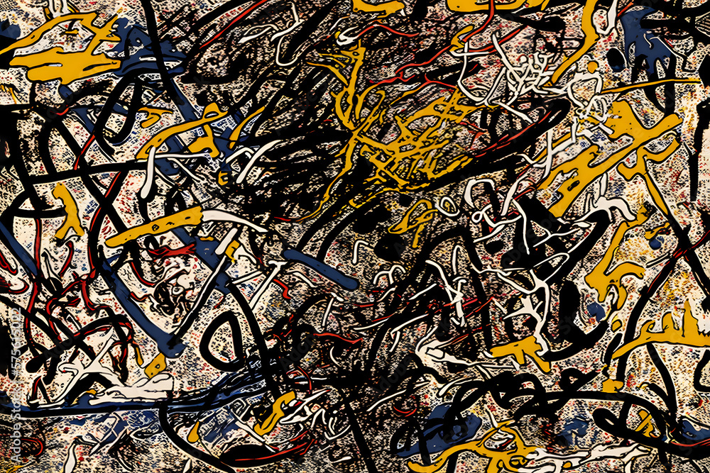 abstract 2d art of chaotic lines, neural network generated art Stock ...