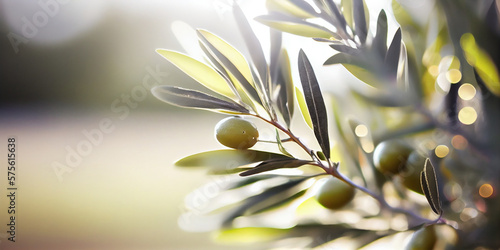 Wallpaper Mural Closeup of olive fruit on tree branch. Olive garden and sunlight background design. AI Generated Torontodigital.ca