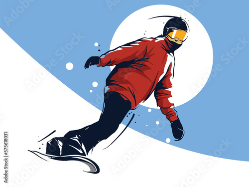 vector set of skiing logos, emblems and design elements