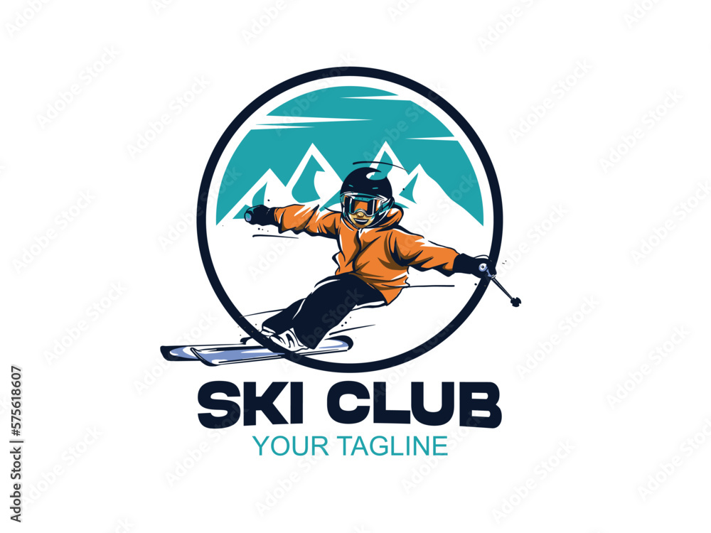 vector set of skiing logos, emblems and design elements vector set of skiing logos, emblems and design elements