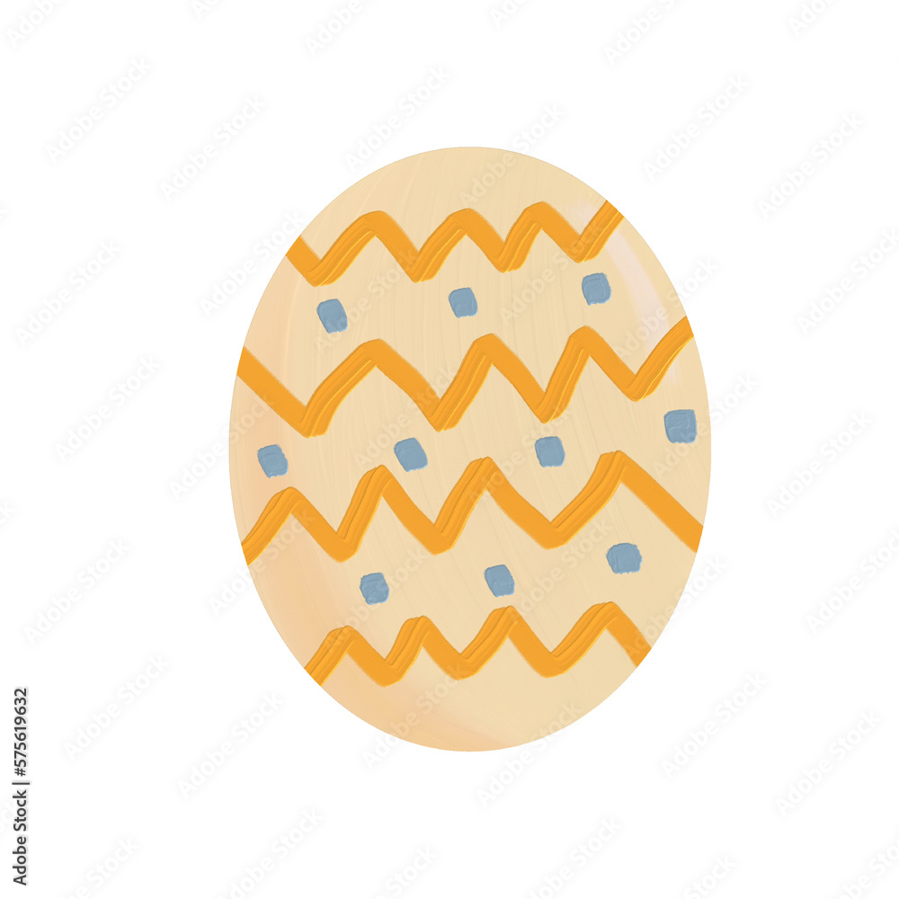 easter egg oilpaint with transparency background_yellow zigzag line with blue dot easter egg oilpaint with transparency background_yellow zigzag line with blue dot