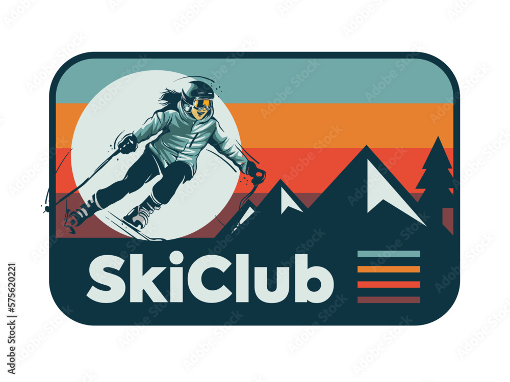 vector set of skiing logos, emblems and design elements vector set of skiing logos, emblems and design elements