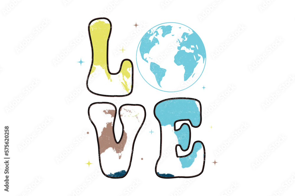 Earth Day Love Sublimation T-Shirt Design Earth Day Love Sublimation T-Shirt Design