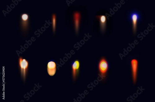 Rainbow fiery flash of a beam of light. Magical sparks of iridescent glow, bright lens flare, prism. Set of abstract hologram elements, shine, 
dazzling flash beam reflection. Vector illustration.