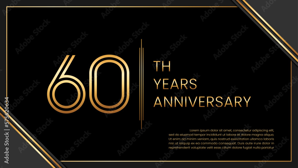 60th year anniversary design template. vector template illustration 60th year anniversary design template. vector template illustration