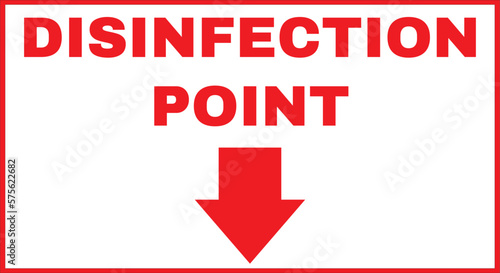 Disinfection point direction sign vector