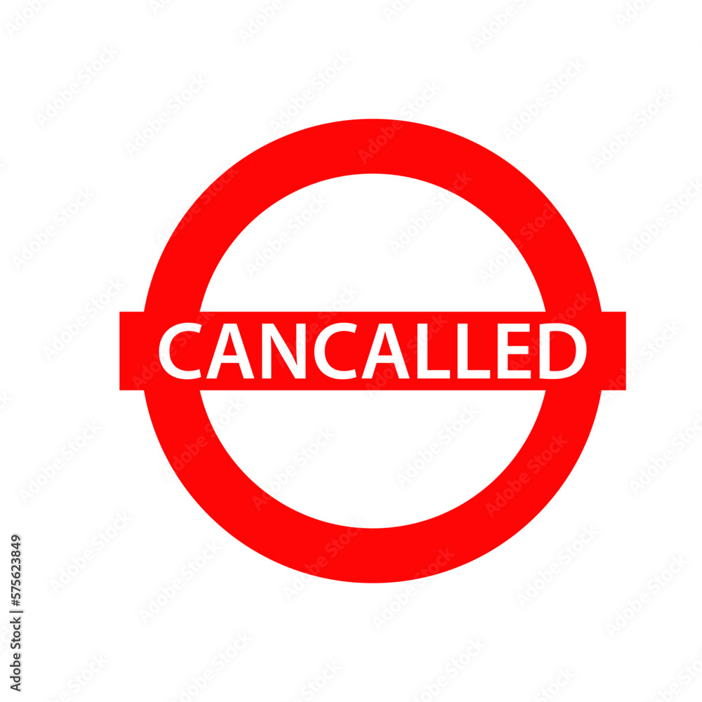 Cancelled stamp icon vector logo design template Cancelled stamp icon vector logo design template