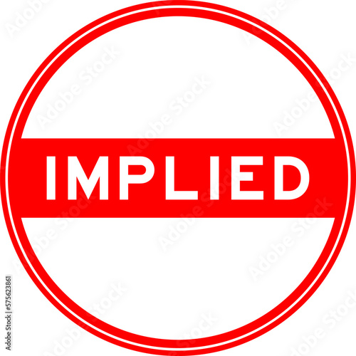 Red color round seal sticker in word implied on white background
