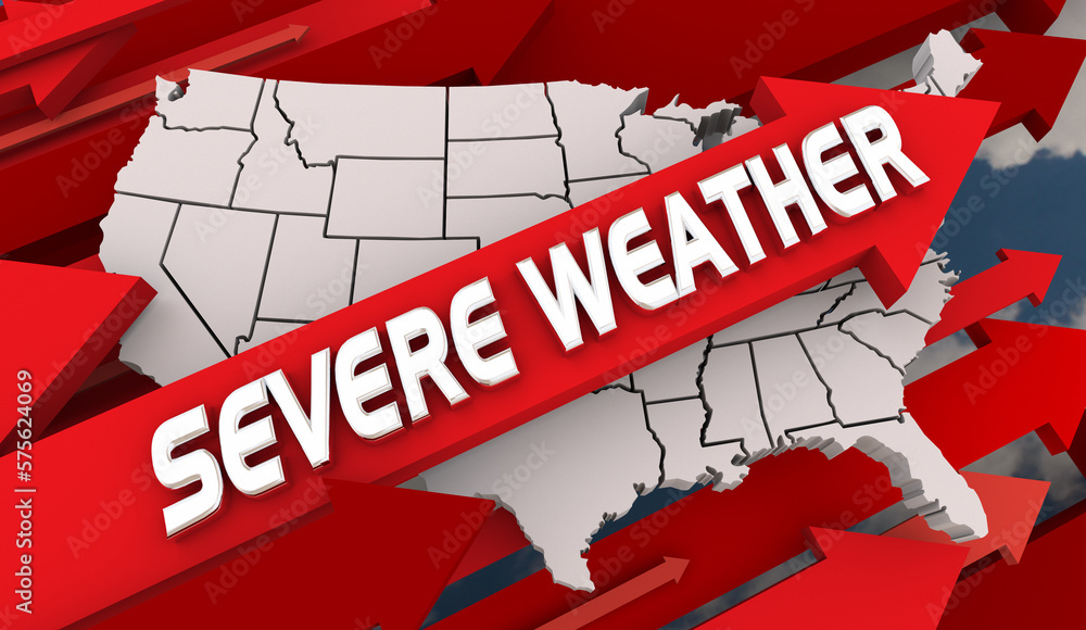 Severe Weather Storms on the Rise United States America USA Map Climate