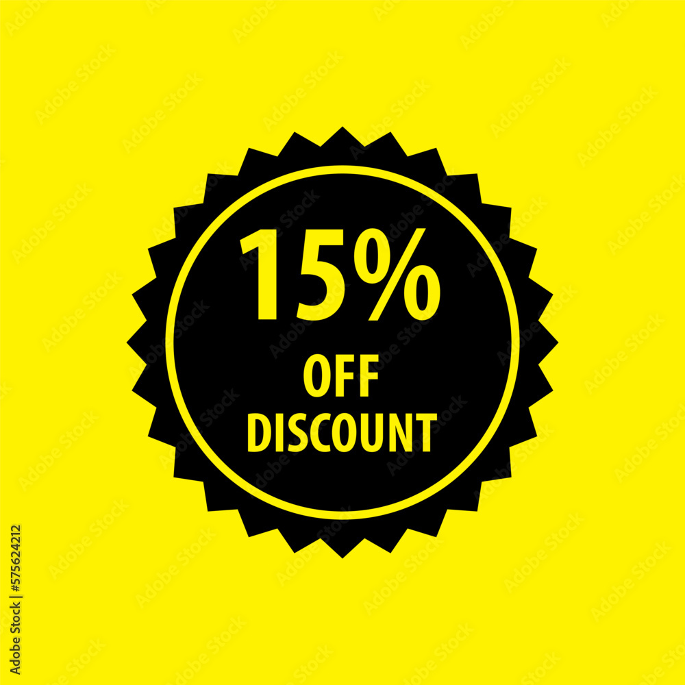 15% off discount stamp icon vector logo design template 15% off discount stamp icon vector logo design template