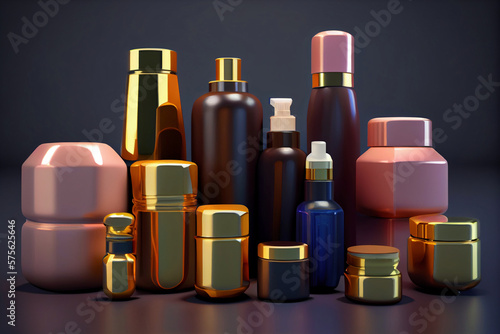 Cosmetic bottle of serum . Concept of skinimalism and multiuse care product. AI Generated photo