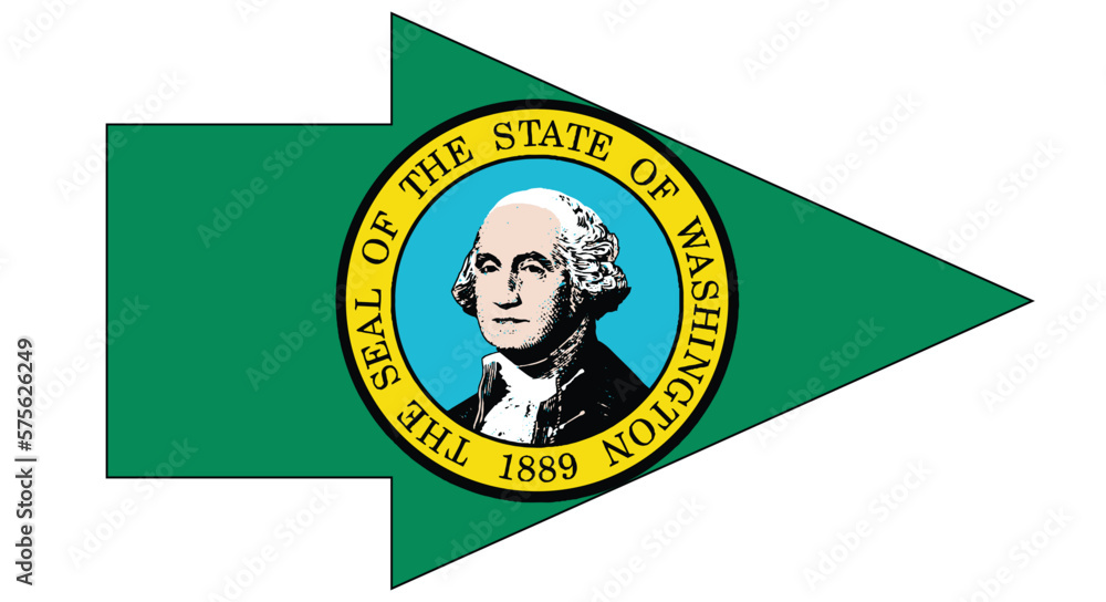 Flag of Washington State Pointer Arrow Flag of Washington State Pointer Arrow