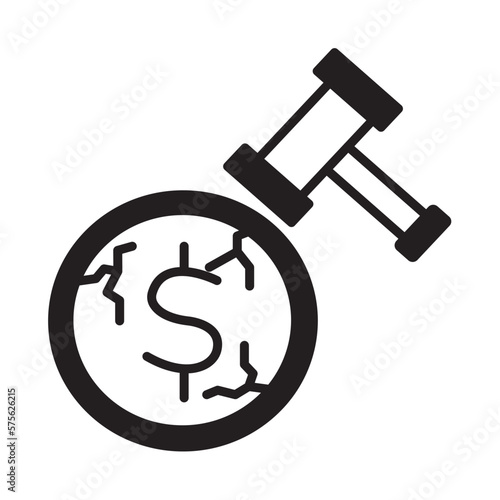 Solid Line BANKRUPTCY design vector icon