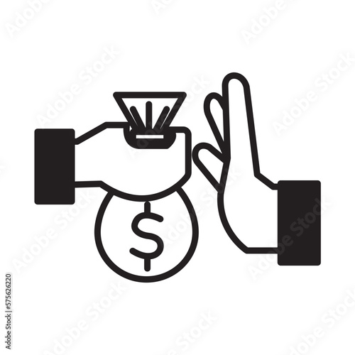 Solid Line BRIBERY design vector icon