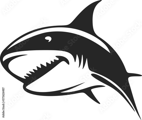Create a chic black and white shark logo that enhances your brand.