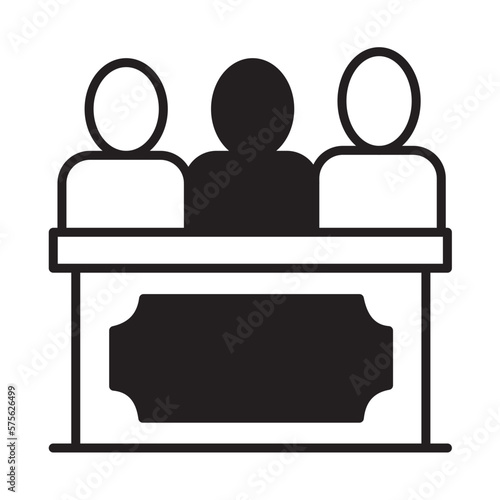 Solid Line JURY design vector icon