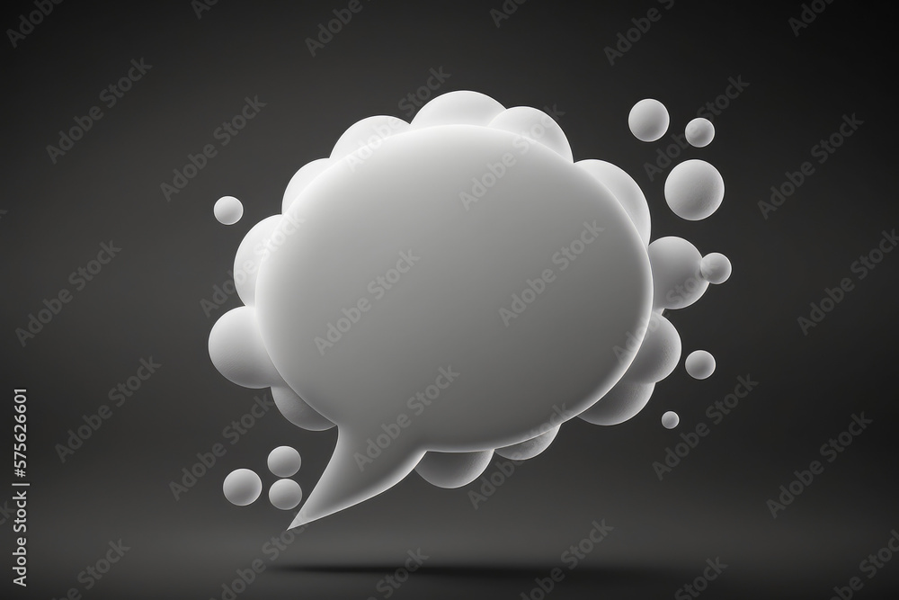 simple 3d thought bubble emoji render made by generative ai Stock